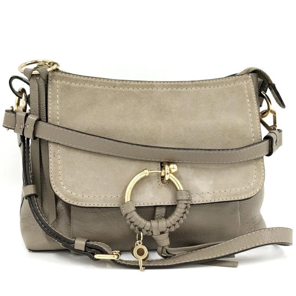 SEE BY Chloe Shoulder Bag Leather Suede Greige Gray